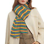 Mardi Gras Fat Tuesday Chevron Print Scarf