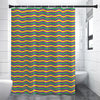 Mardi Gras Fat Tuesday Chevron Print Shower Curtain