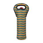 Mardi Gras Fat Tuesday Chevron Print Single Neoprene Wine Tote