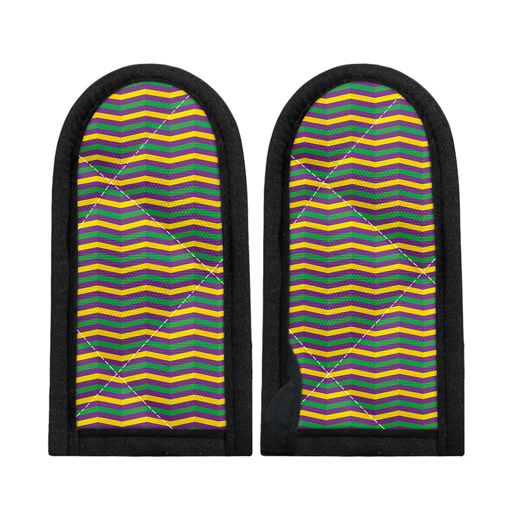 Mardi Gras Fat Tuesday Chevron Print Skillet Handle Cover