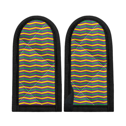 Mardi Gras Fat Tuesday Chevron Print Skillet Handle Cover