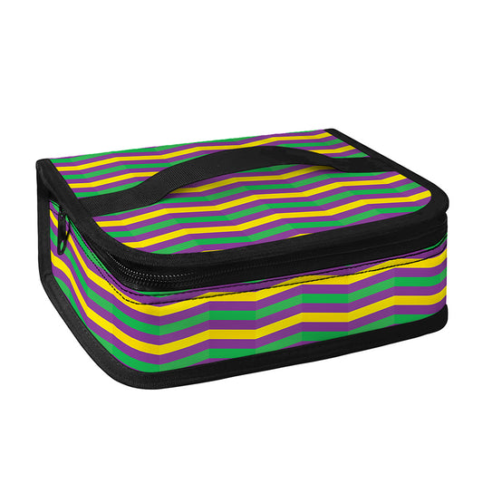 Mardi Gras Fat Tuesday Chevron Print Small Lunch Bag