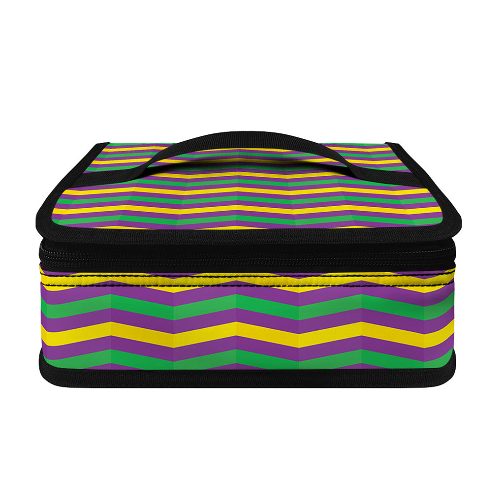 Mardi Gras Fat Tuesday Chevron Print Small Lunch Bag