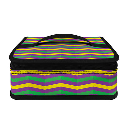 Mardi Gras Fat Tuesday Chevron Print Small Lunch Bag