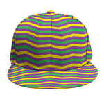 Mardi Gras Fat Tuesday Chevron Print Snapback Cap
