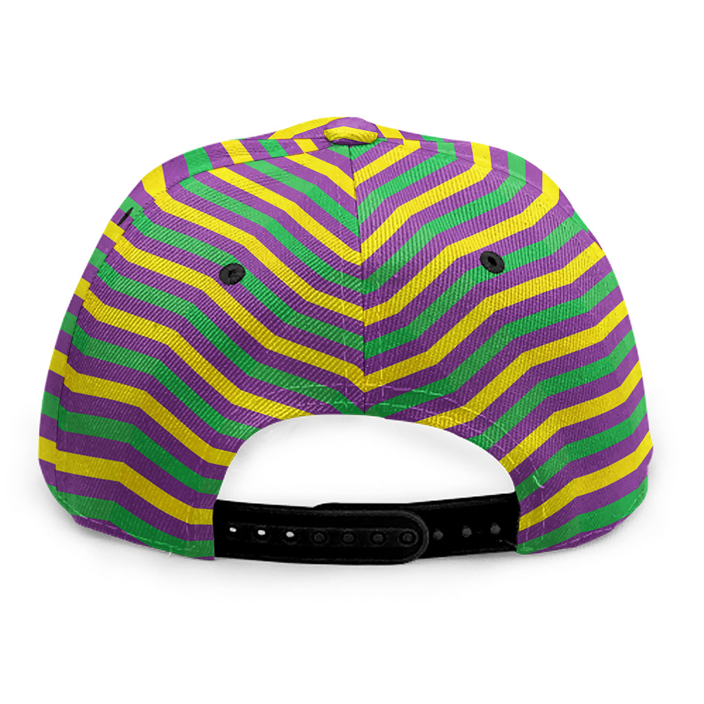 Mardi Gras Fat Tuesday Chevron Print Snapback Cap