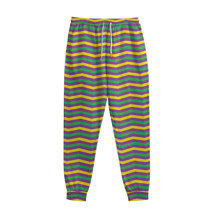 Mardi Gras Fat Tuesday Chevron Print Sweatpants