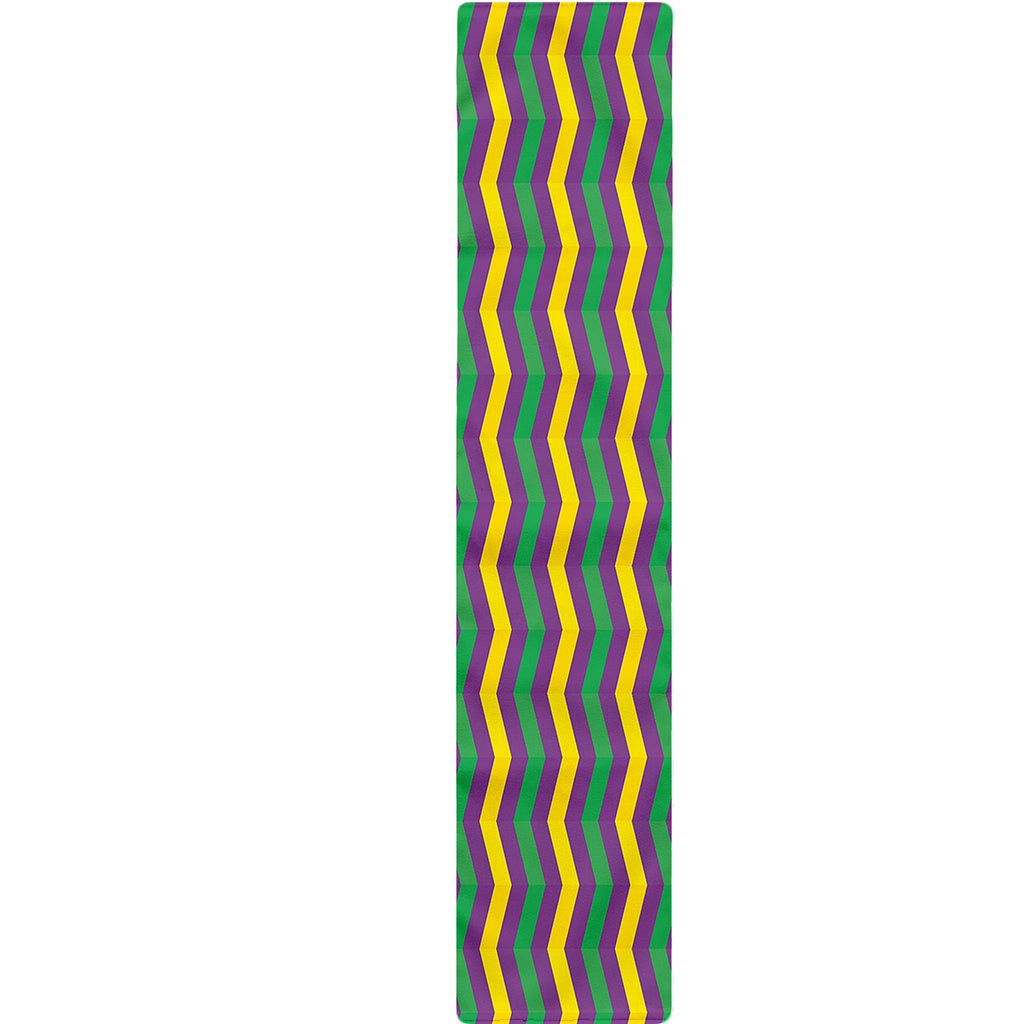 Mardi Gras Fat Tuesday Chevron Print Table Runner