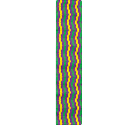 Mardi Gras Fat Tuesday Chevron Print Table Runner