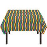Mardi Gras Fat Tuesday Chevron Print Tablecloth