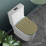 Mardi Gras Fat Tuesday Chevron Print Toilet Lid Cover