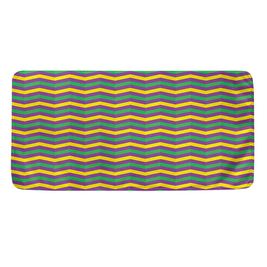 Mardi Gras Fat Tuesday Chevron Print Towel
