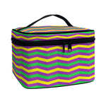 Mardi Gras Fat Tuesday Chevron Print Travel Makeup Bag