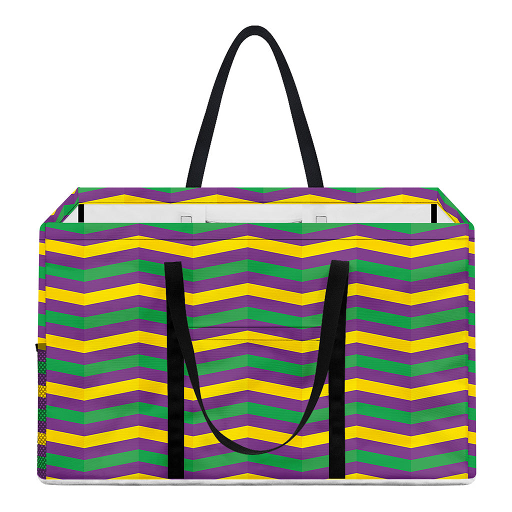Mardi Gras Fat Tuesday Chevron Print Utility Tote Bag