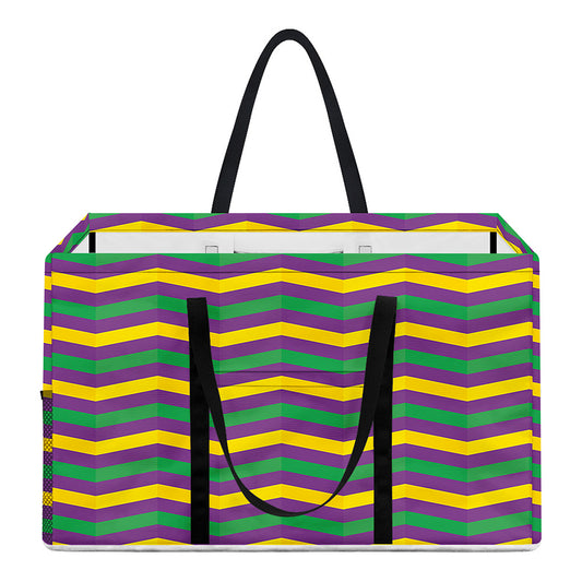 Mardi Gras Fat Tuesday Chevron Print Utility Tote Bag