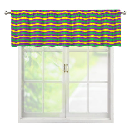Mardi Gras Fat Tuesday Chevron Print Window Valance