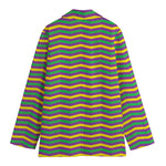 Mardi Gras Fat Tuesday Chevron Print Women's Blazer