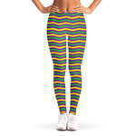 Mardi Gras Fat Tuesday Chevron Print Women's Leggings