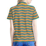 Mardi Gras Fat Tuesday Chevron Print Women's Polo Shirt