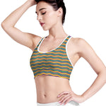 Mardi Gras Fat Tuesday Chevron Print Women's Sports Bra