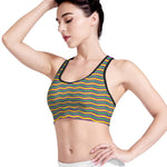 Mardi Gras Fat Tuesday Chevron Print Women's Sports Bra