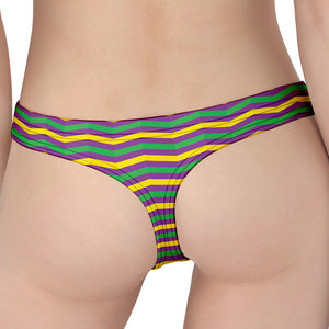 Mardi Gras Fat Tuesday Chevron Print Women's Thong