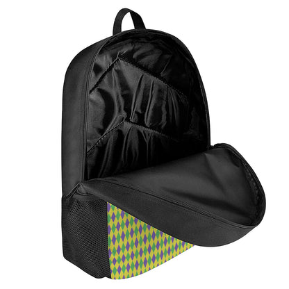 Mardi Gras Fat Tuesday Pattern Print 17 Inch Backpack