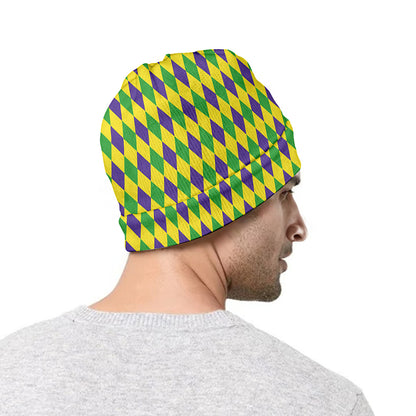 Mardi Gras Fat Tuesday Pattern Print Beanie
