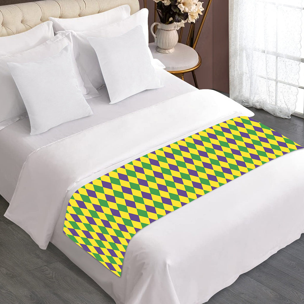 Mardi Gras Fat Tuesday Pattern Print Bed Runner