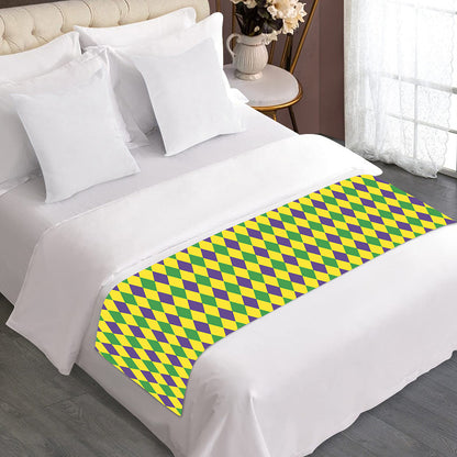 Mardi Gras Fat Tuesday Pattern Print Bed Runner