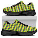 Mardi Gras Fat Tuesday Pattern Print Black Chunky Shoes