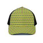 Mardi Gras Fat Tuesday Pattern Print Black Mesh Trucker Cap