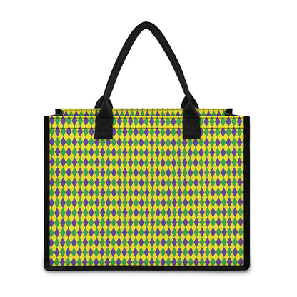 Mardi Gras Fat Tuesday Pattern Print Canvas Tote Bag