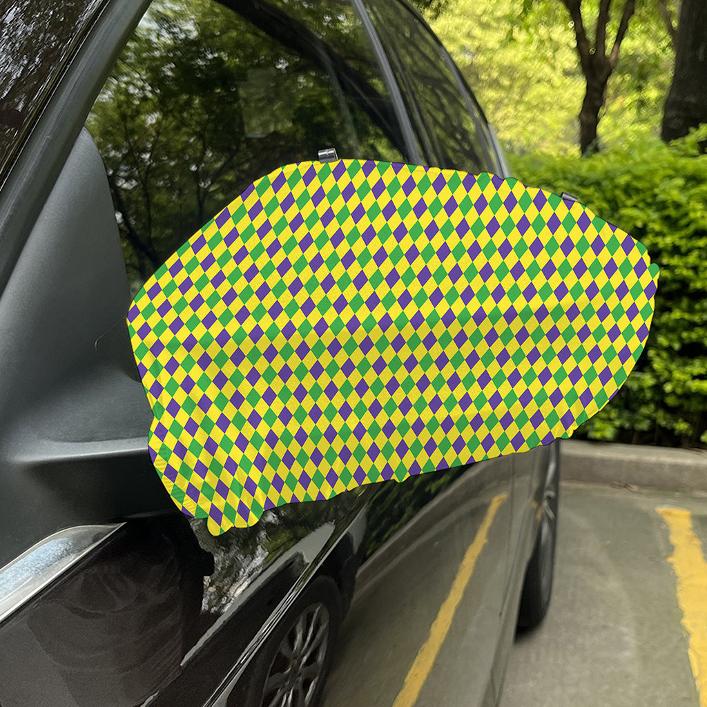 Mardi Gras Fat Tuesday Pattern Print Car Side Mirror Covers