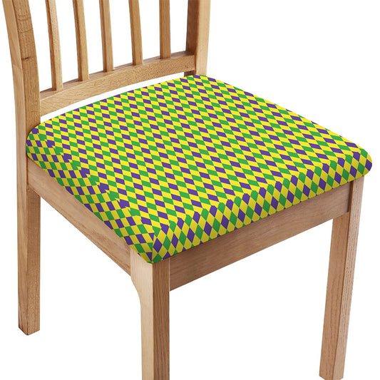 Mardi Gras Fat Tuesday Pattern Print Chair Cushion Cover