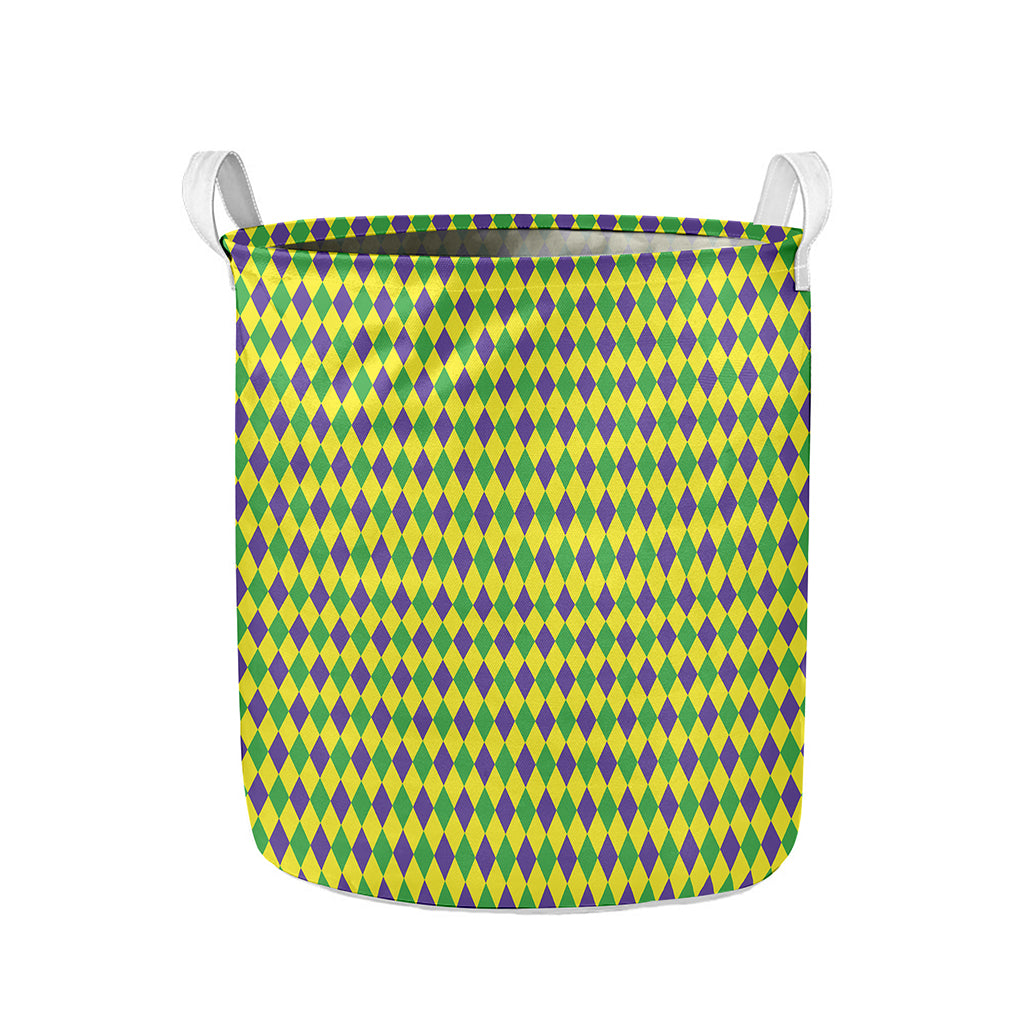 Mardi Gras Fat Tuesday Pattern Print Collapsible Laundry Basket