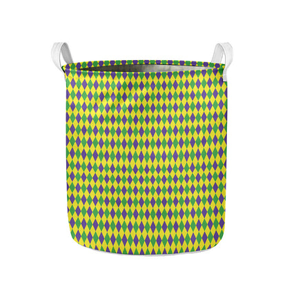 Mardi Gras Fat Tuesday Pattern Print Collapsible Laundry Basket