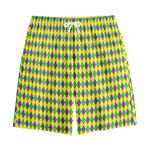 Mardi Gras Fat Tuesday Pattern Print Cotton Shorts