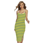 Mardi Gras Fat Tuesday Pattern Print Cross Back Cami Dress