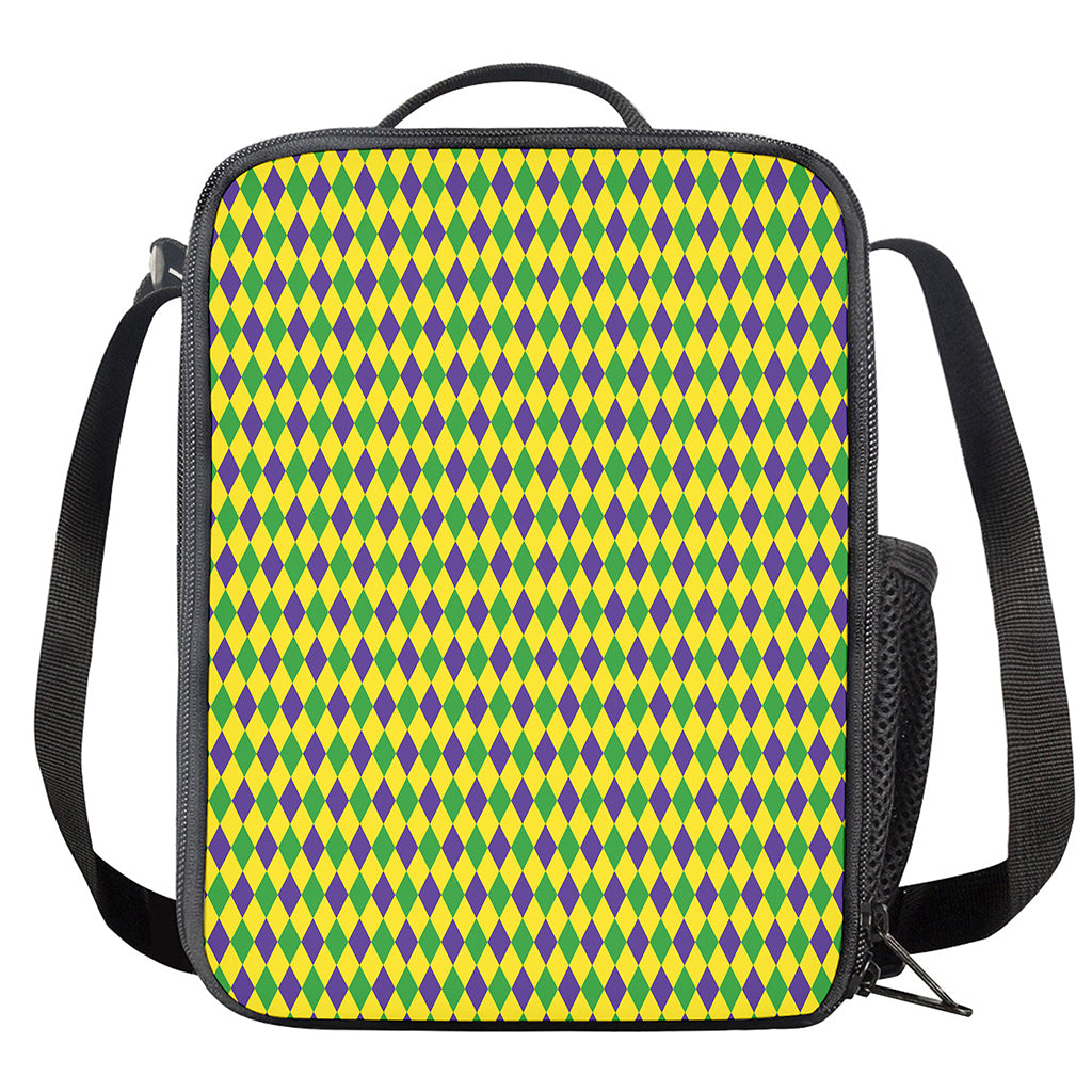 Mardi Gras Fat Tuesday Pattern Print Crossbody Lunch Bag