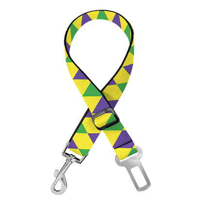 Mardi Gras Fat Tuesday Pattern Print Dog Seat Belt