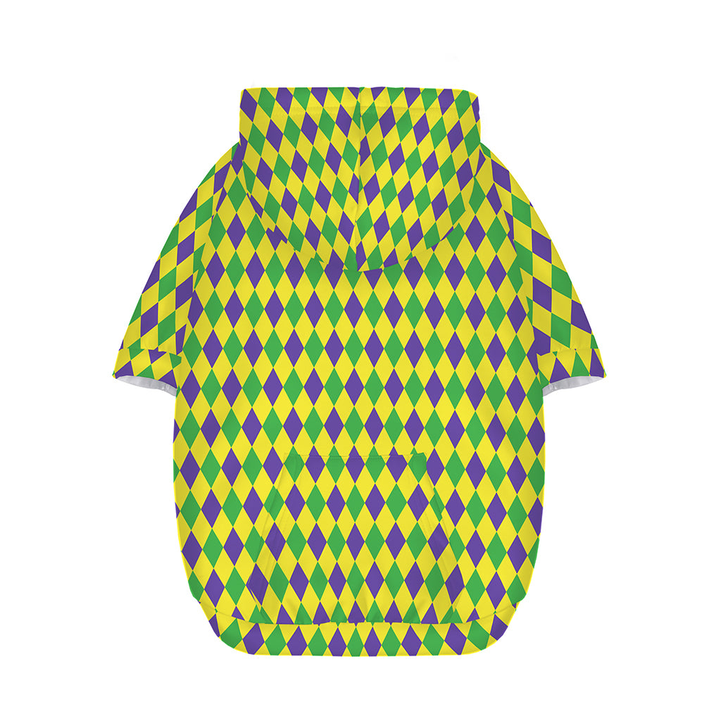 Mardi Gras Fat Tuesday Pattern Print Dog Zip Up Hoodie