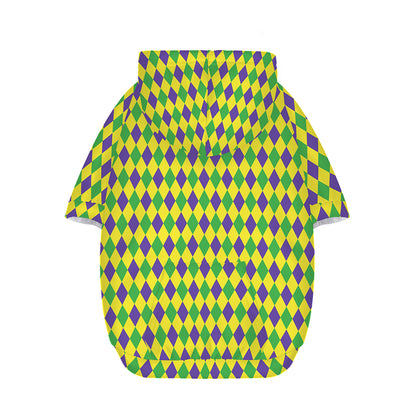 Mardi Gras Fat Tuesday Pattern Print Dog Zip Up Hoodie