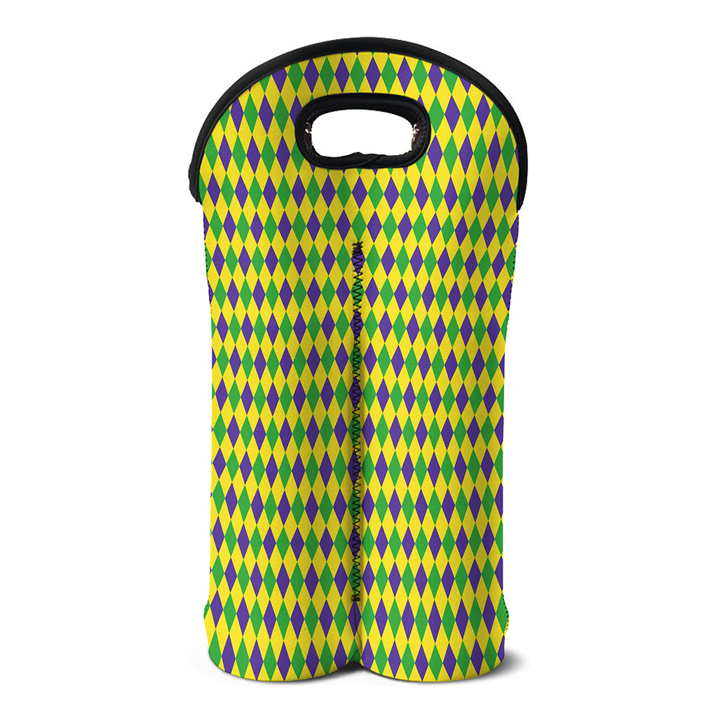 Mardi Gras Fat Tuesday Pattern Print Double Neoprene Wine Tote