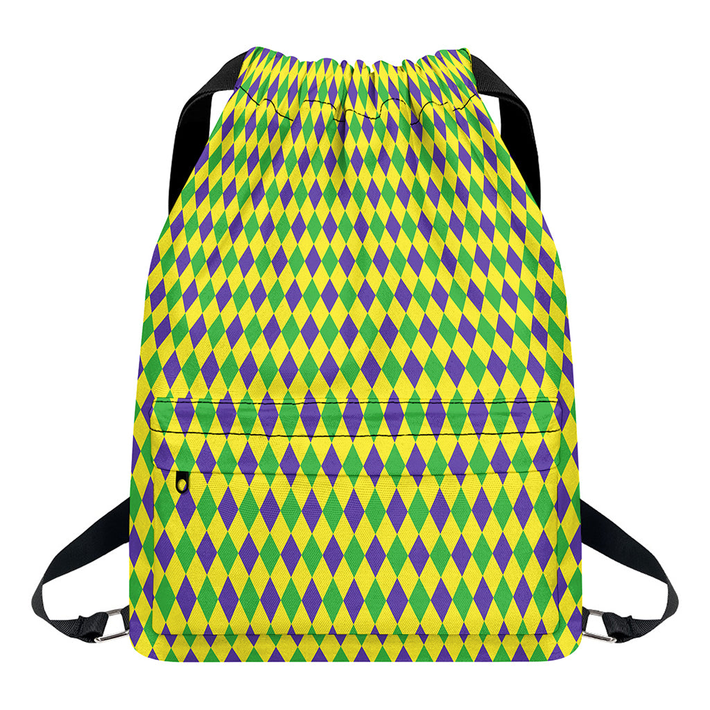 Mardi Gras Fat Tuesday Pattern Print Drawstring Backpack