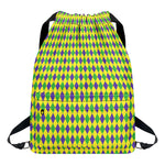 Mardi Gras Fat Tuesday Pattern Print Drawstring Backpack