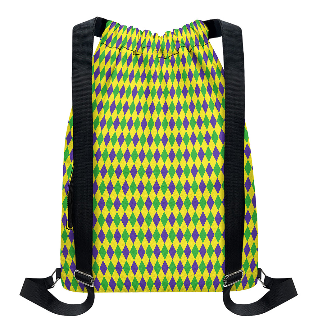 Mardi Gras Fat Tuesday Pattern Print Drawstring Backpack