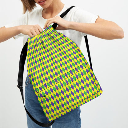 Mardi Gras Fat Tuesday Pattern Print Drawstring Backpack