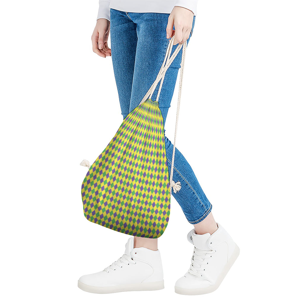 Mardi Gras Fat Tuesday Pattern Print Drawstring Bag