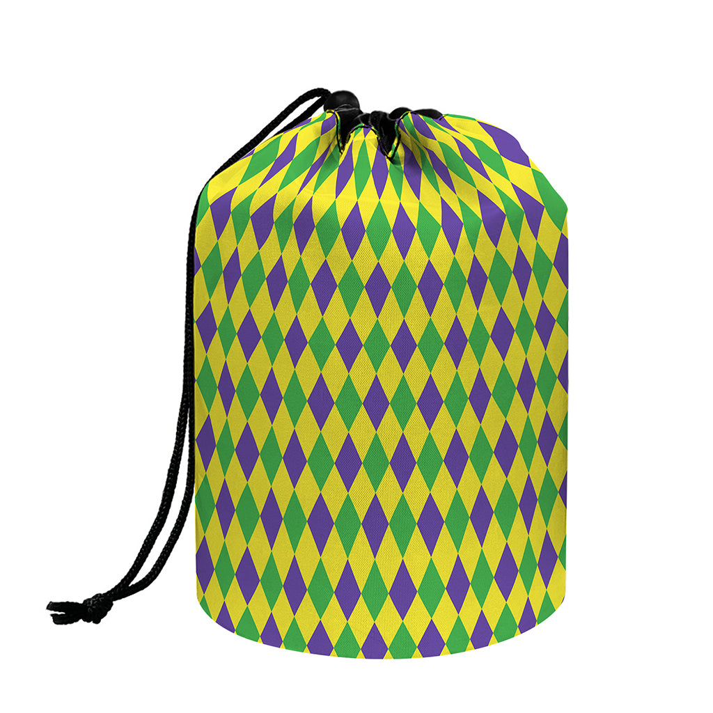 Mardi Gras Fat Tuesday Pattern Print Drawstring Makeup Bag